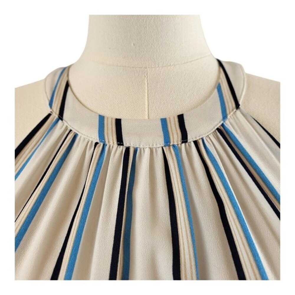 Adelyn Rae Layne Medium Multicolor Striped Halter Dress RTR Handkerchief Hemline - Picture 9 of 16